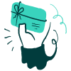 Icon of an arm holding a gift card